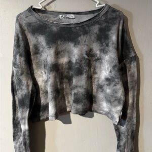 Arizona Jean Company Women's Black and Gray Crop Top